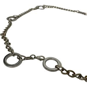 Women's Silver Circular Link Chain‎ Hip Belt Boho Classic Horsebit Elegant Small